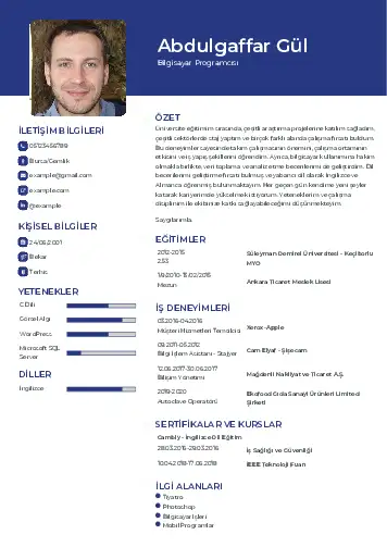 Bilgisayar Programcısı CV Örnekleri cv indir